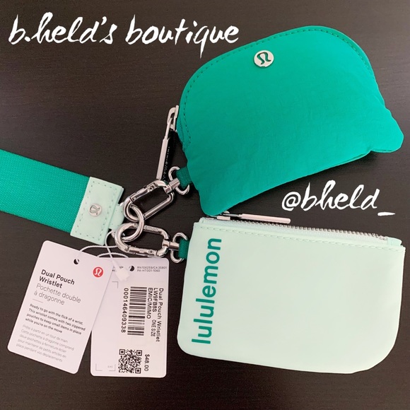 lululemon Dual Pouch Wristlet in Emerald Ice/Mint Moment Green OS Brand New NWT - Picture 7 of 16
